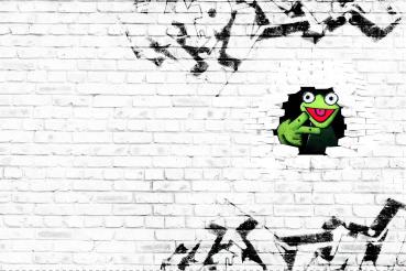Baumwoll Jersey Panel Cooler Graffitti Frosch  ca. 97 cm Länge